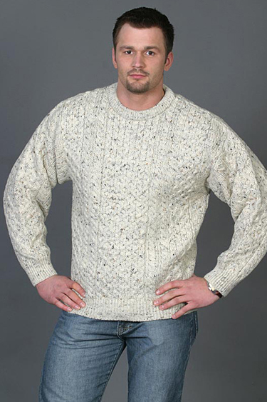 Aran Crafts Mens Aran Crewneck Sweater Crew Neck