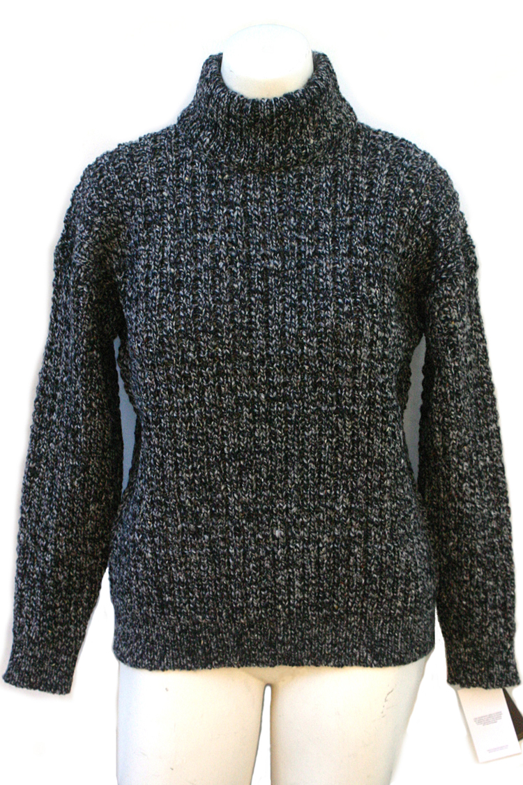 Aran Sweater Private Label Irish Mens Donegal Yarns Wool Mock Turtleneck Polo Neck Sweater Jumper Hand Loomed Hand Made