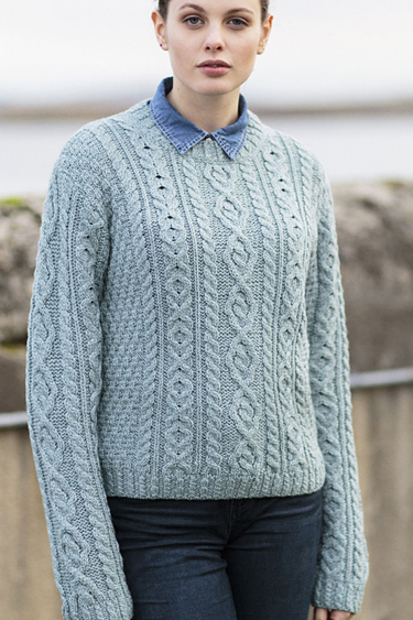 Carraig Donn Irish Aran Wool Sweater Womens Cable Knit Belted Cardigan Sweater
