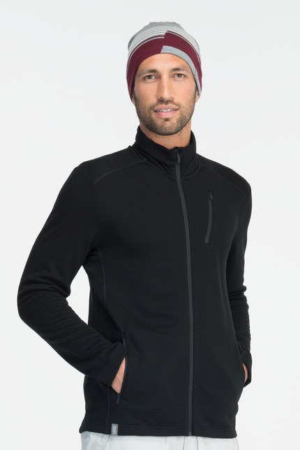 Icebreaker New Zealand Mens Merino Wool sierra-zip-black-mens-long-sleeve-zip track jacket sweater