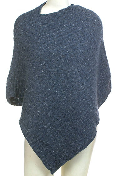 Ireland's Eye Womens Cable Knit Chrug Merino Wool Sweater Poncho Cape