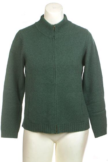 Ireland's Eye Womens Full Zip Wool Cashmere Cardigan Sweater