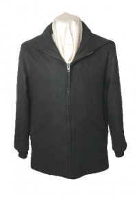 Mens Wool Hooded Parka Zipper Front Winter Coat by Sterlingwear Of Boston