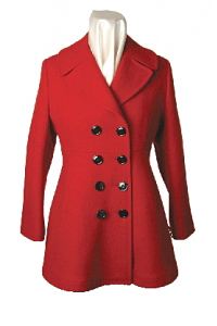 Womens Mid Length Flared Double Breasted Coat by Sterlingwear Of Boston