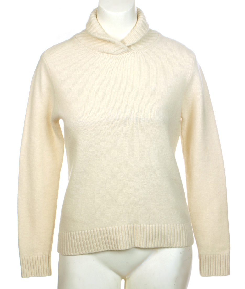 Thrift Shop Sweater Second Hand Lauren by Ralph Lauren L Ivory Shawl Collar